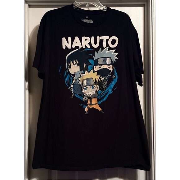 NARUTO - EUC - M Sz 2XL Shippuden Anime Graphic Tee in Black. Great Condition! - Picture 1 of 5